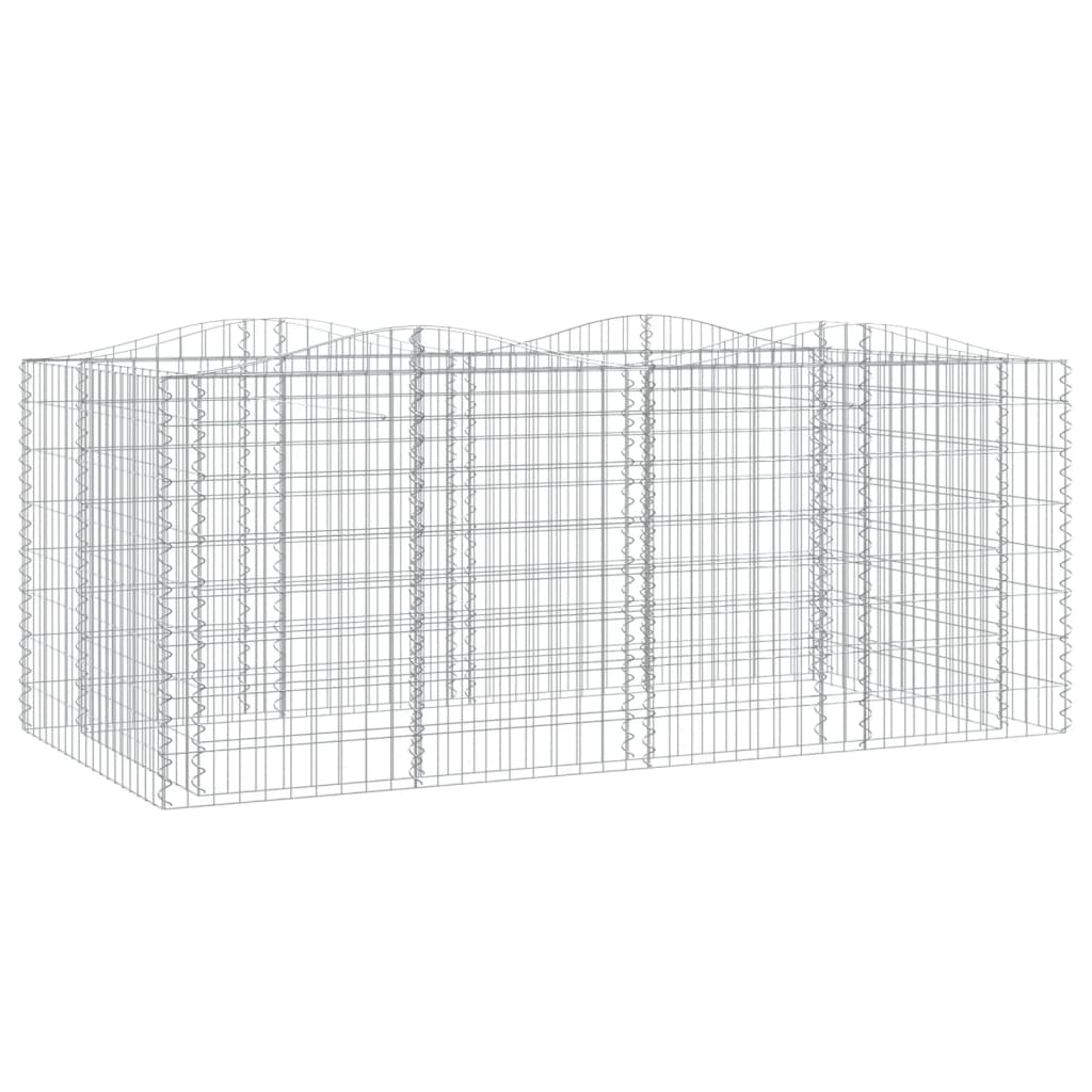 Buet gabion høybed 200x100x100 cm galvanisert jern vidaXL