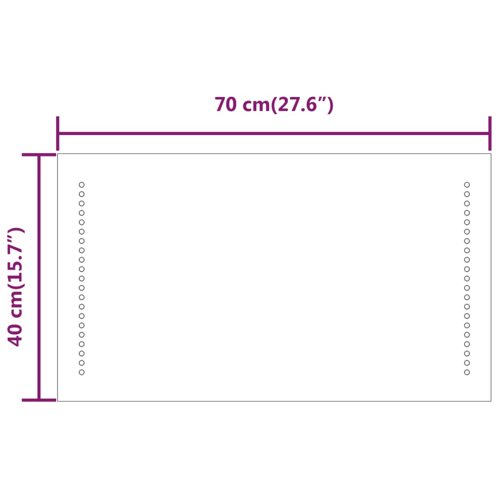 Baderomsspeil med LED 40x70 cm
