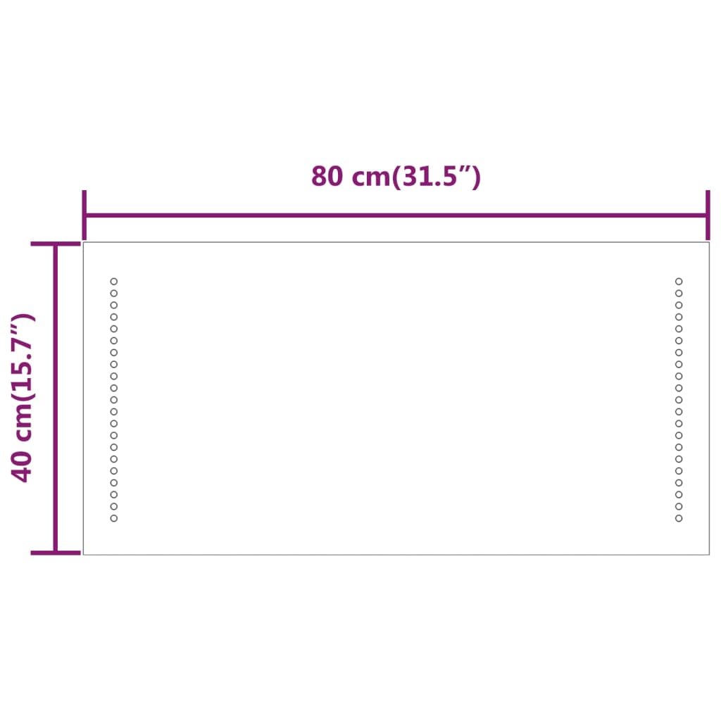 Baderomsspeil med LED 40x80 cm
