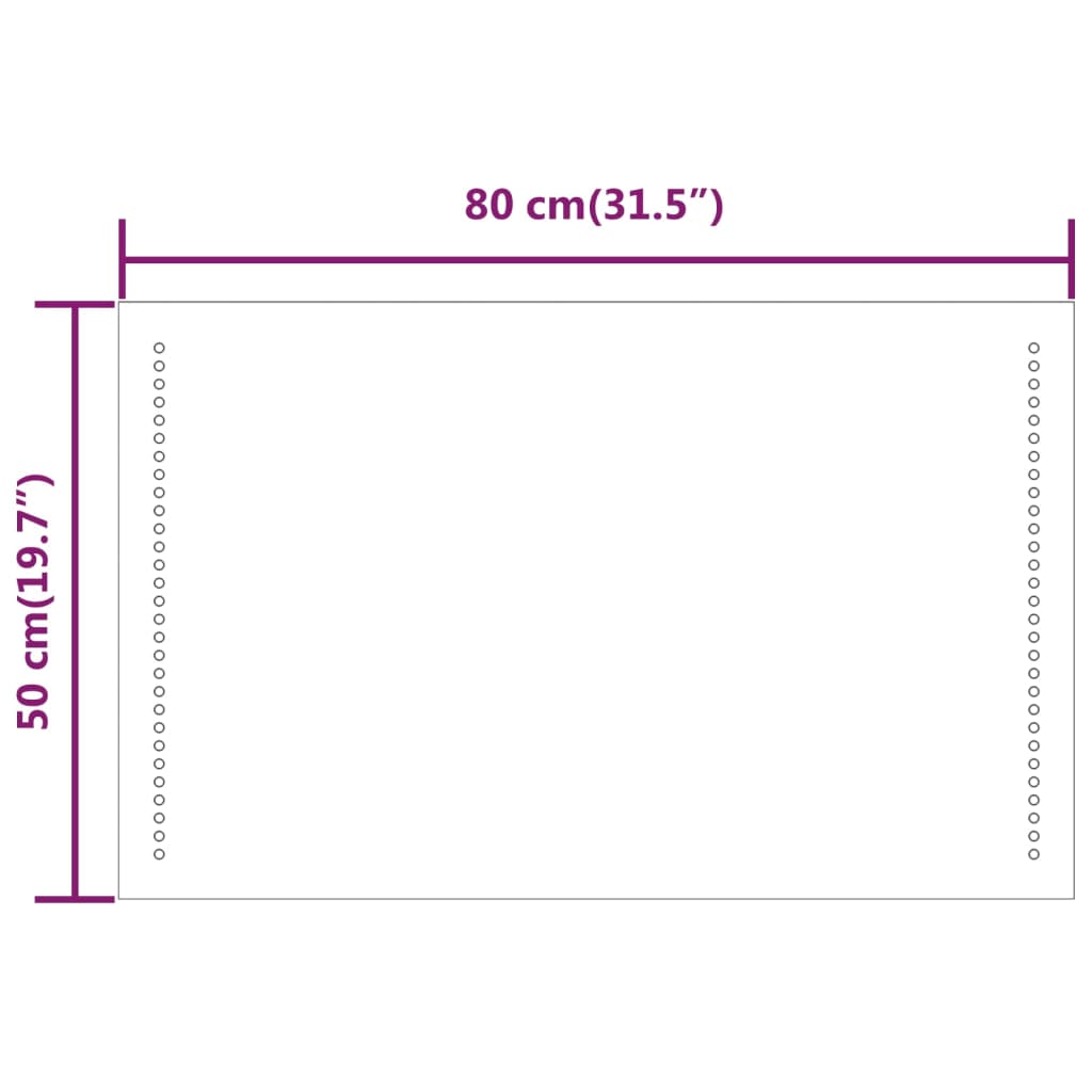 Baderomsspeil med LED 50x80 cm