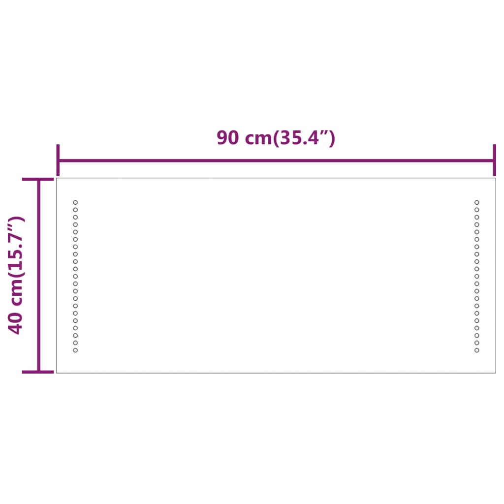 Baderomsspeil med LED 40x90 cm