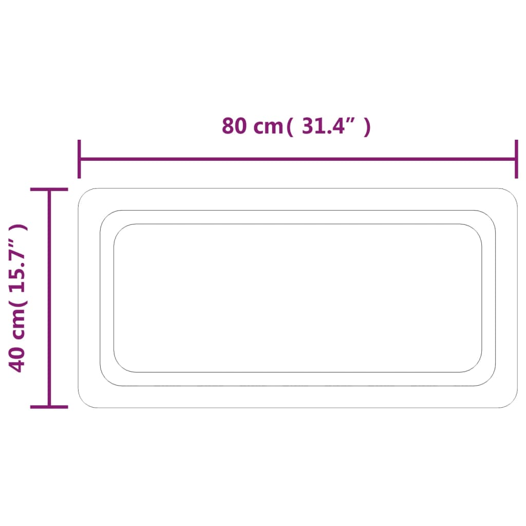 Baderomsspeil med LED 40x80 cm