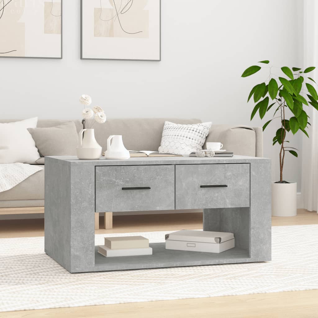 Salongbord betonggrå 80x50x40 cm konstruert tre