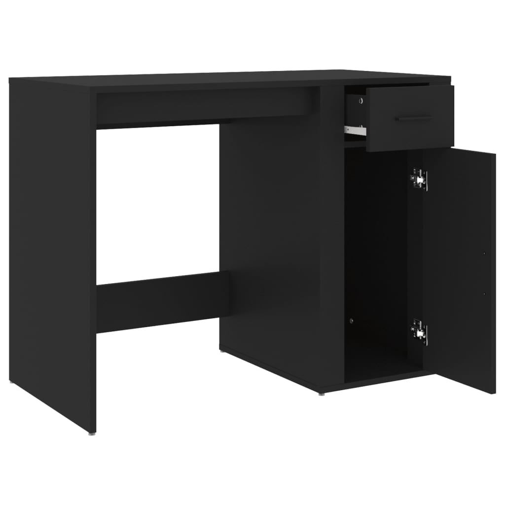 Skrivebord svart 100x49x75 cm konstruert tre
