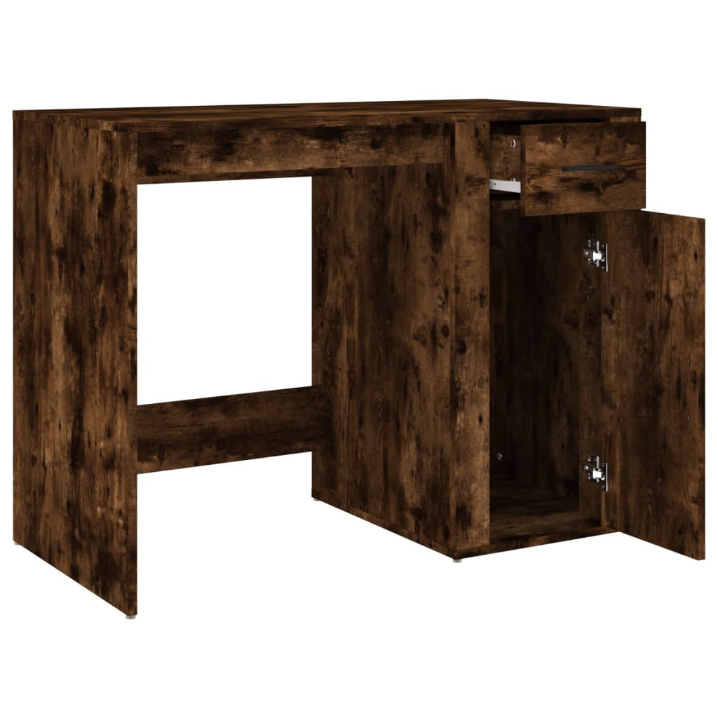 Skrivebord røkt eik 100x49x75 cm konstruert tre