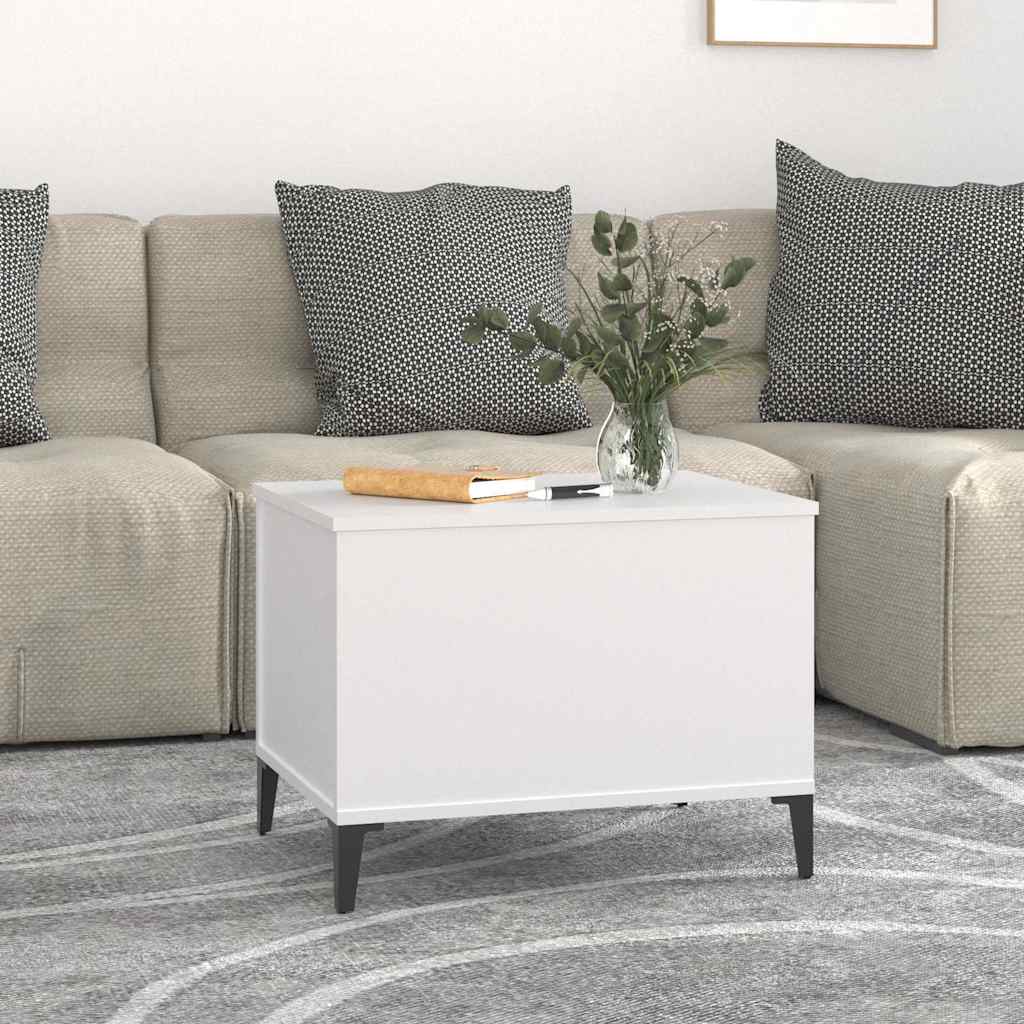Salongbord hvit 60x44,5x45 cm konstruert tre