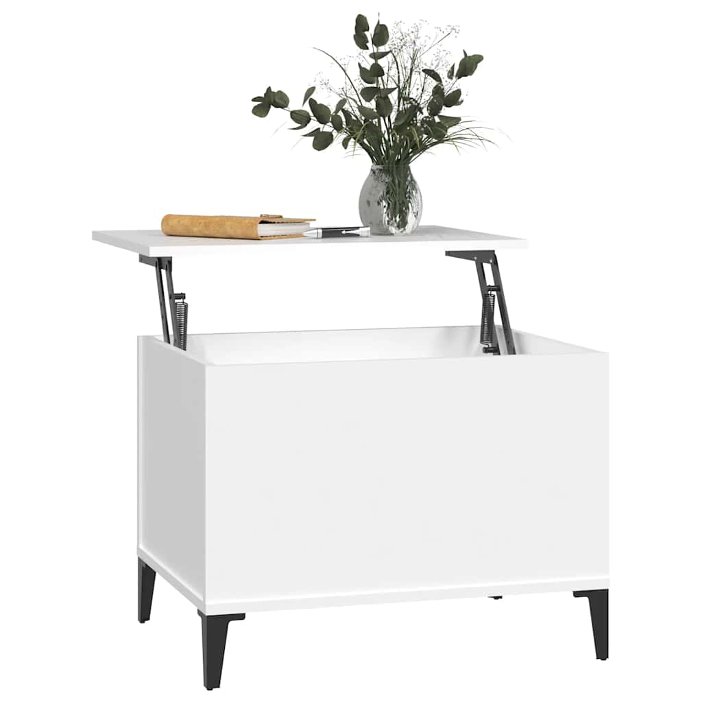 Salongbord hvit 60x44,5x45 cm konstruert tre