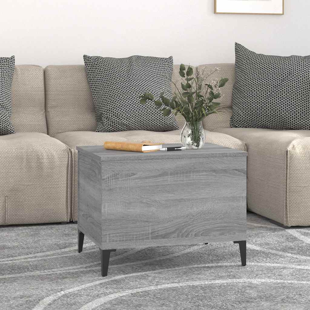 Salongbord grå sonoma 60x44,5x45 cm konstruert tre
