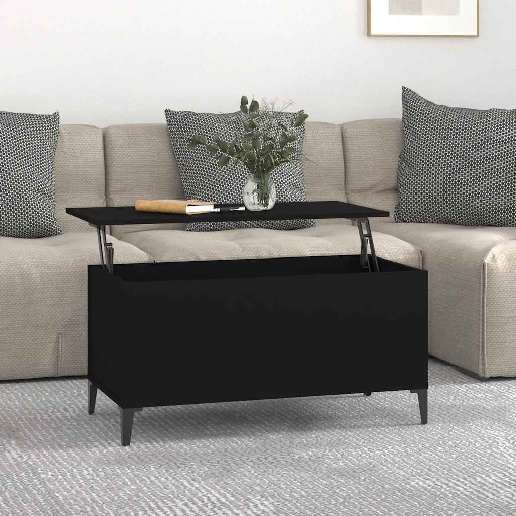 Salongbord svart 90x44,5x45 cm konstruert tre