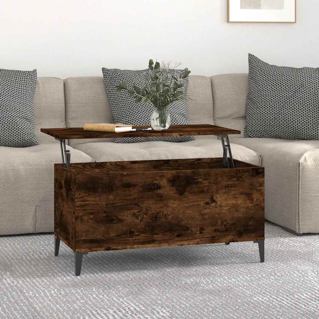 Salongbord røkt eik 90x44,5x45 cm konstruert tre