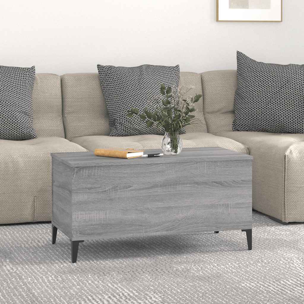 Salongbord grå sonoma 90x44,5x45 cm konstruert tre