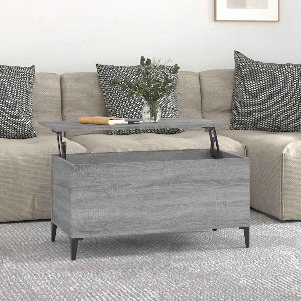 Salongbord grå sonoma 90x44,5x45 cm konstruert tre