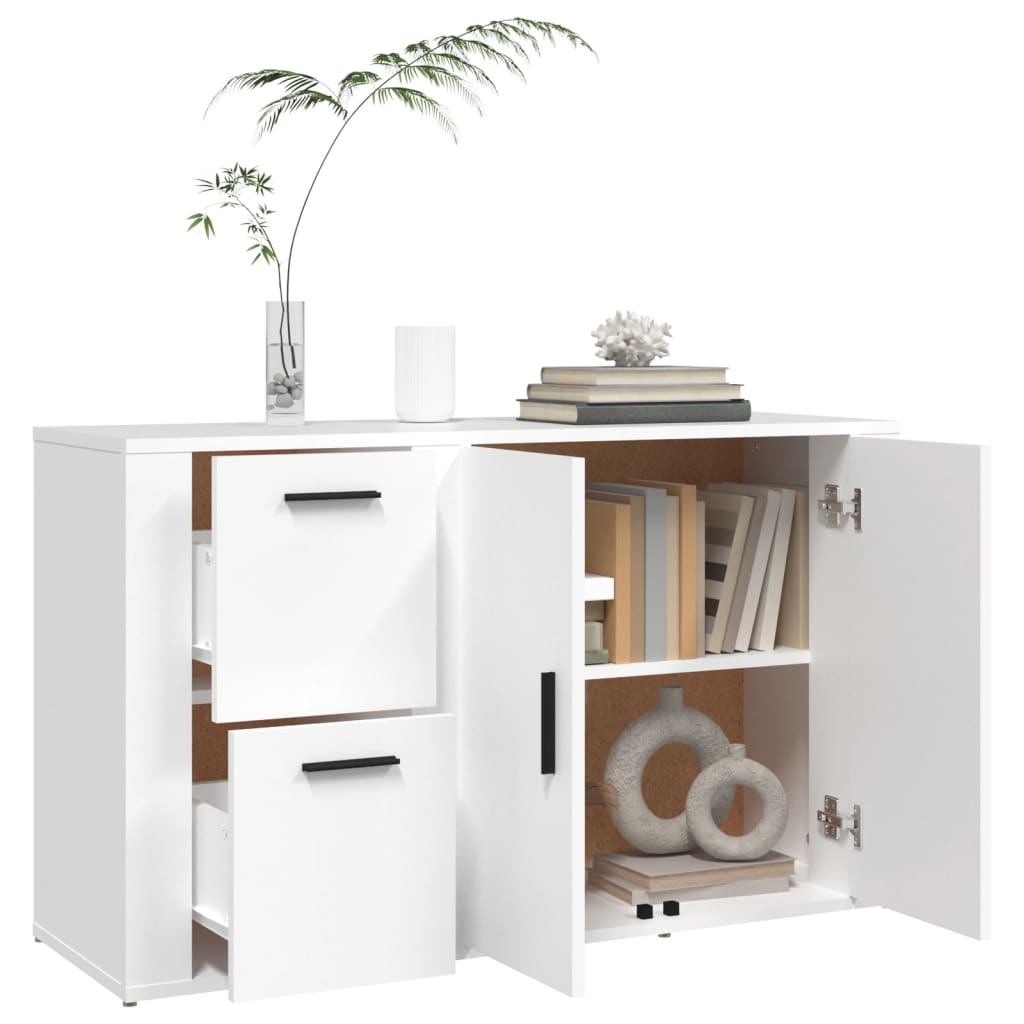 Skjenk hvit 100x33x59,5 cm konstruert tre