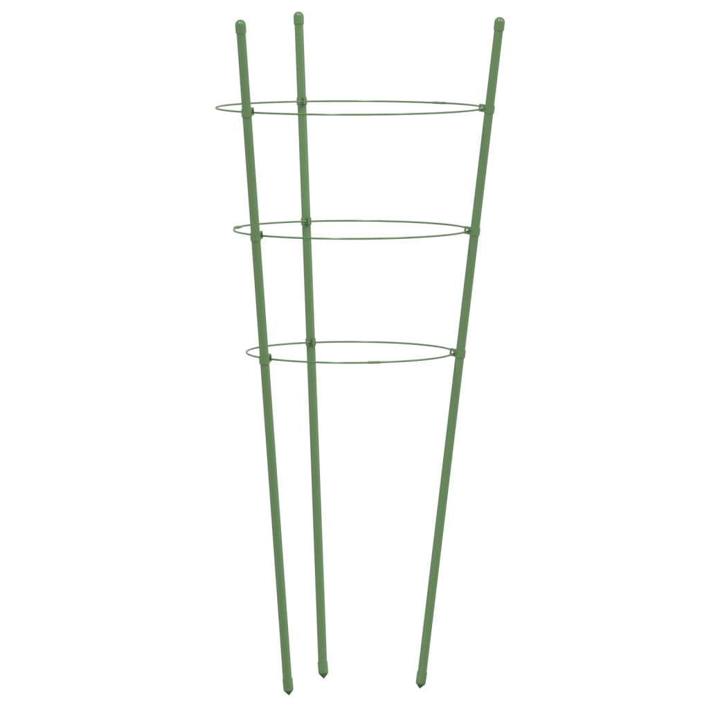 Plantestøtter med 3 ringer 5 stk grønn 45 cm stål