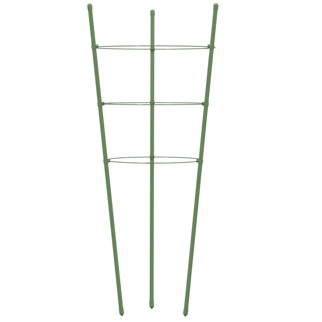 Plantestøtter med 3 ringer 5 stk grønn 45 cm stål