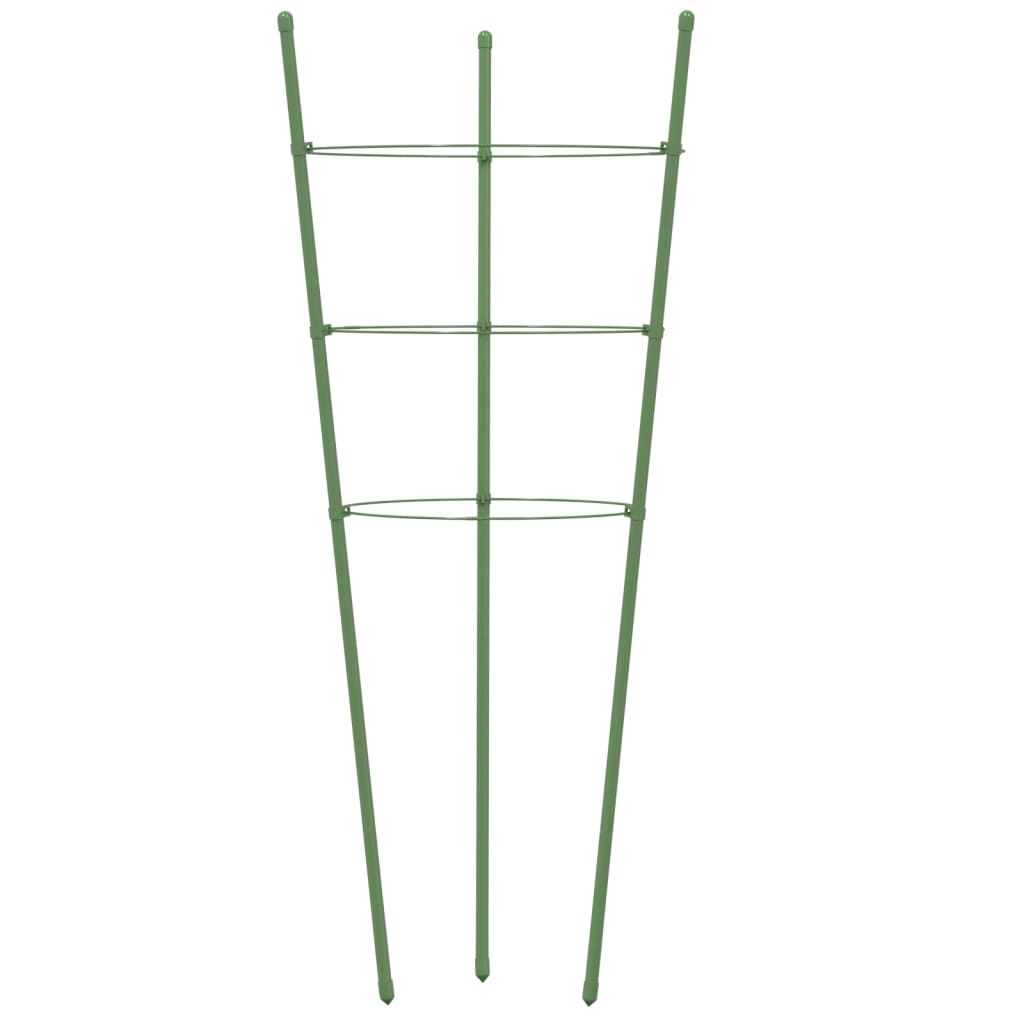 Plantestøtter med 3 ringer 5 stk grønn 60 cm stål