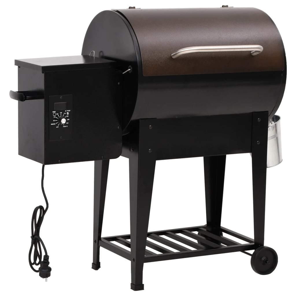 Pelletsgrill med bunnhylle svart 94 cm jern
