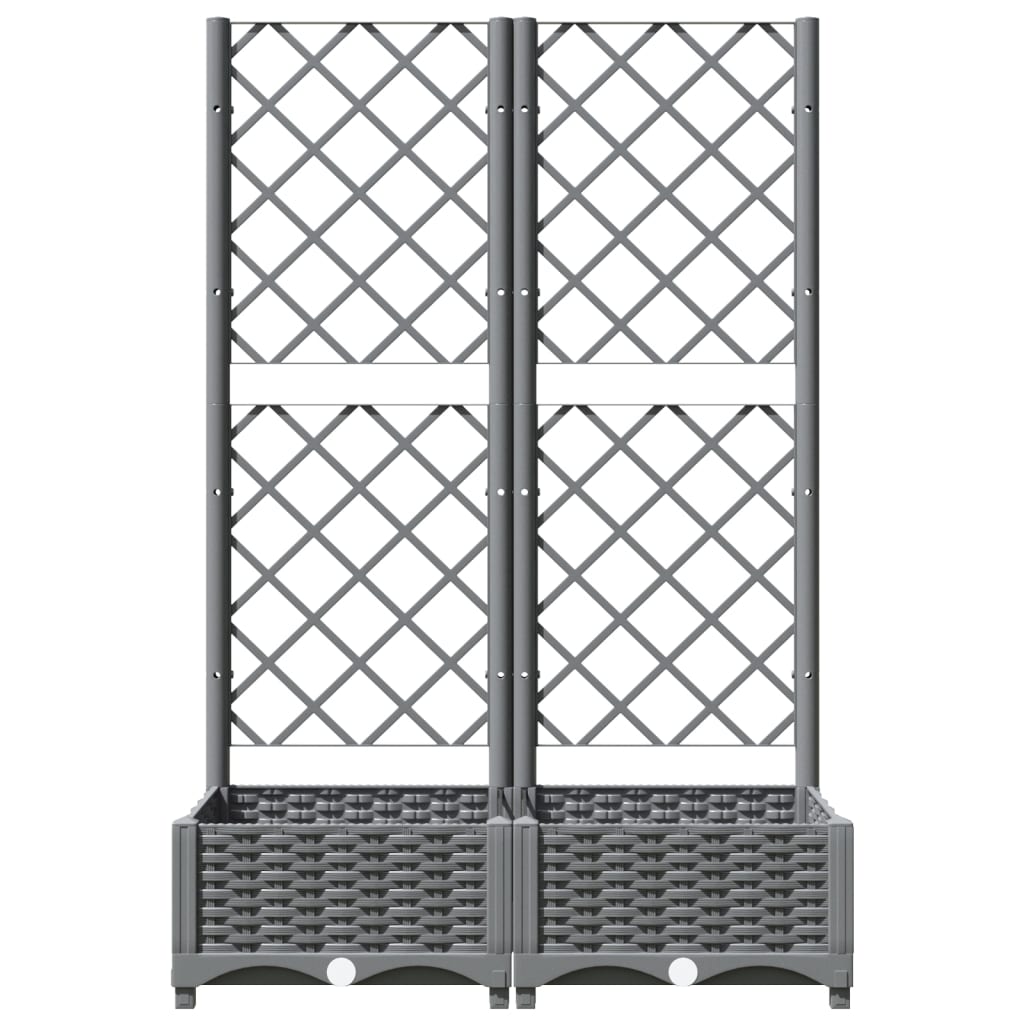 Plantekasse med espalier lysegrå 80x40x121,5 cm PP