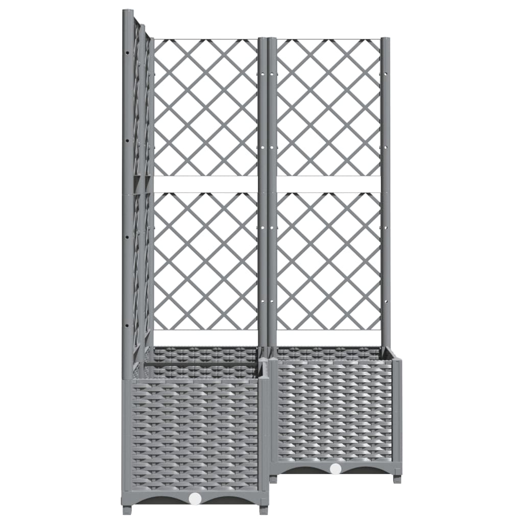 Plantekasse med espalier lysegrå 80x80x136 cm PP