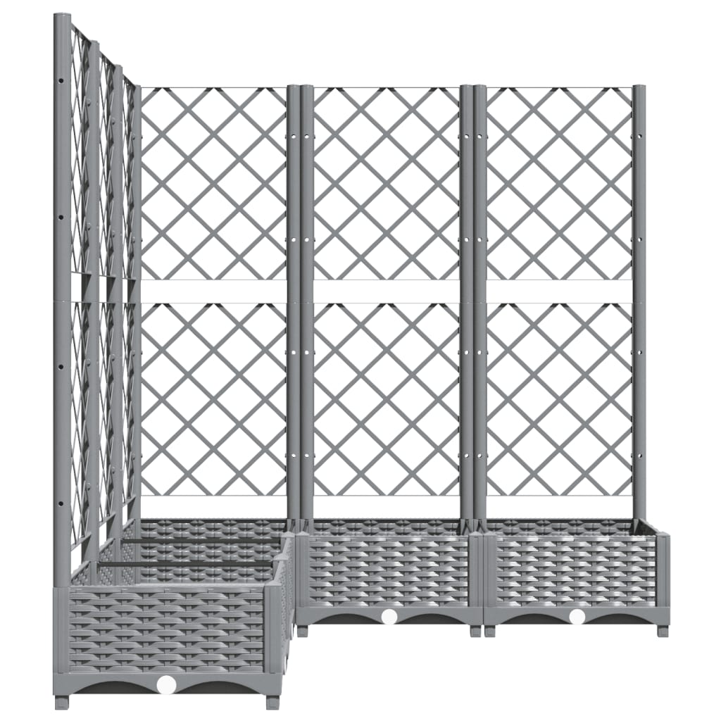 Plantekasse med espalier lysegrå 120x120x121,5 cm PP