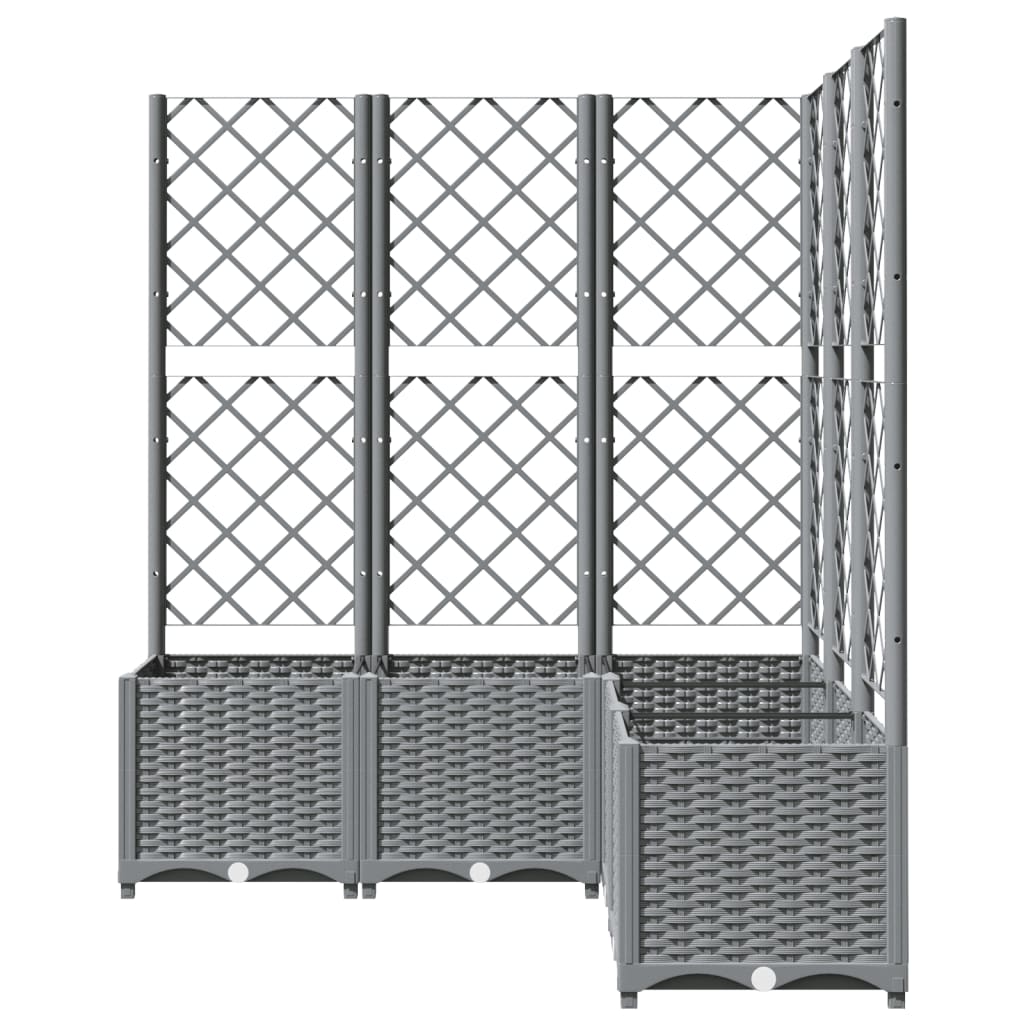 Plantekasse med espalier lysegrå 120x120x136 cm PP