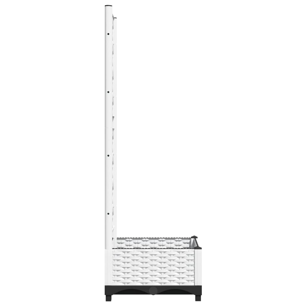 Plantekasse med espalier hvit 40x40x121,5 cm PP