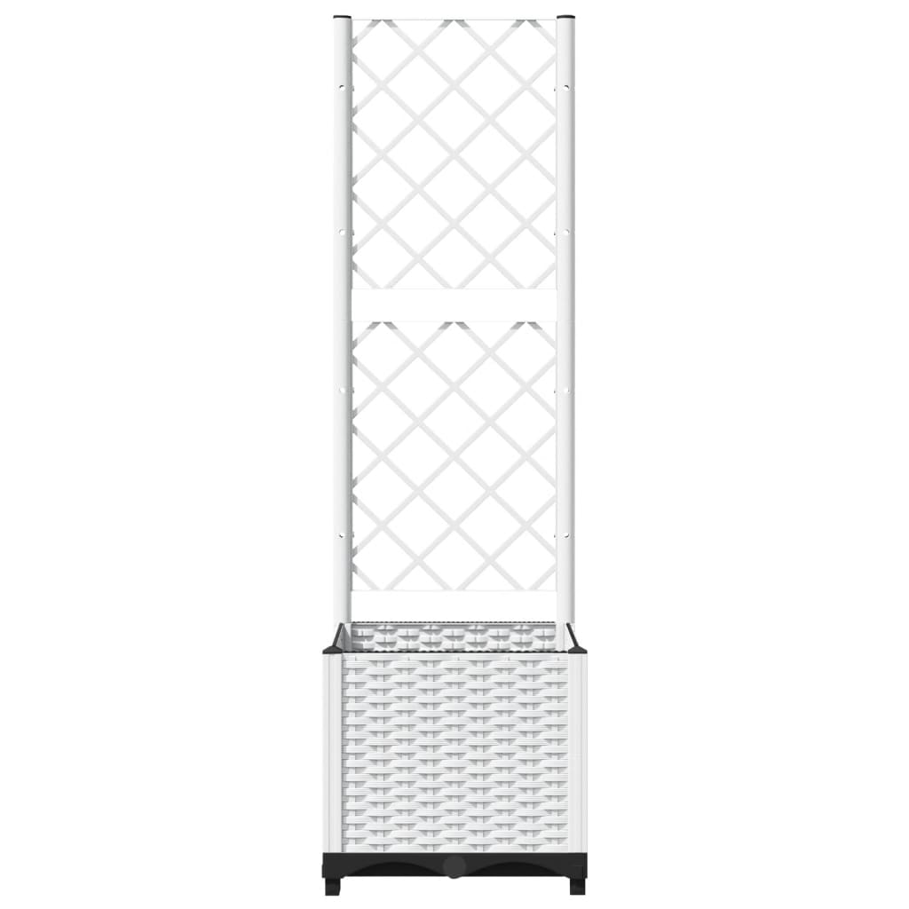 Plantekasse med espalier hvit 40x40x136 cm PP