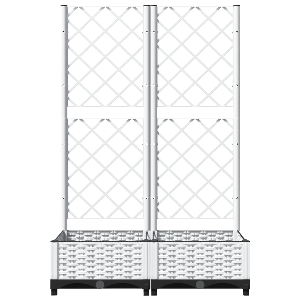 Plantekasse med espalier hvit 80x40x121,5 cm PP