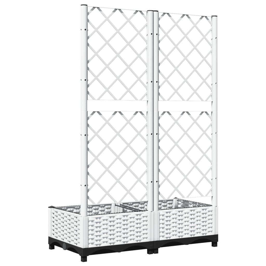 Plantekasse med espalier hvit 80x40x121,5 cm PP