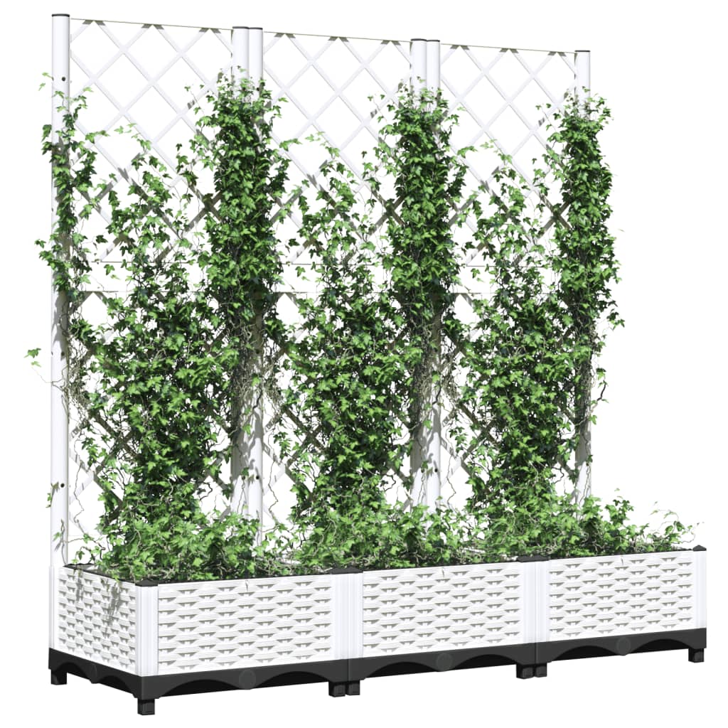 Hagepotte med espalier hvit 120x40x121,5 cm PP