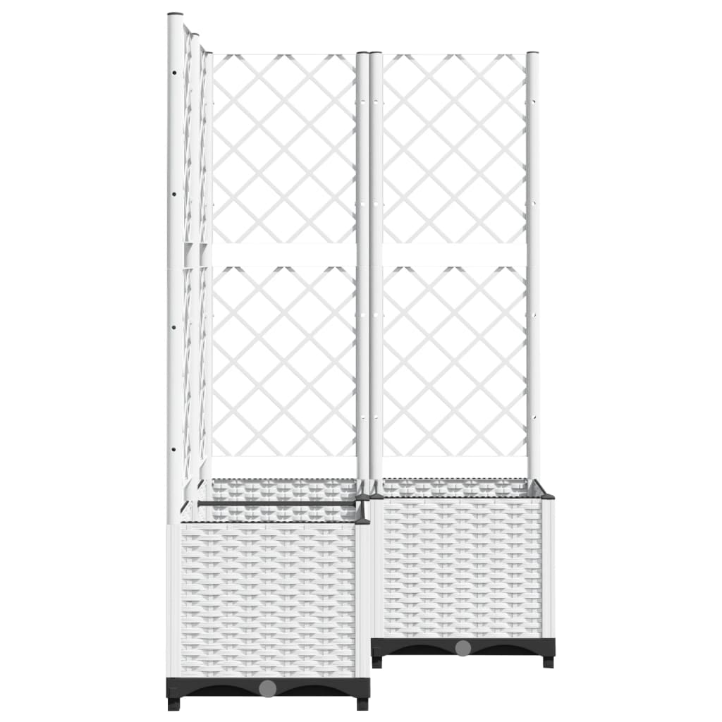 Plantekasse med espalier hvit 80x80x136 cm PP