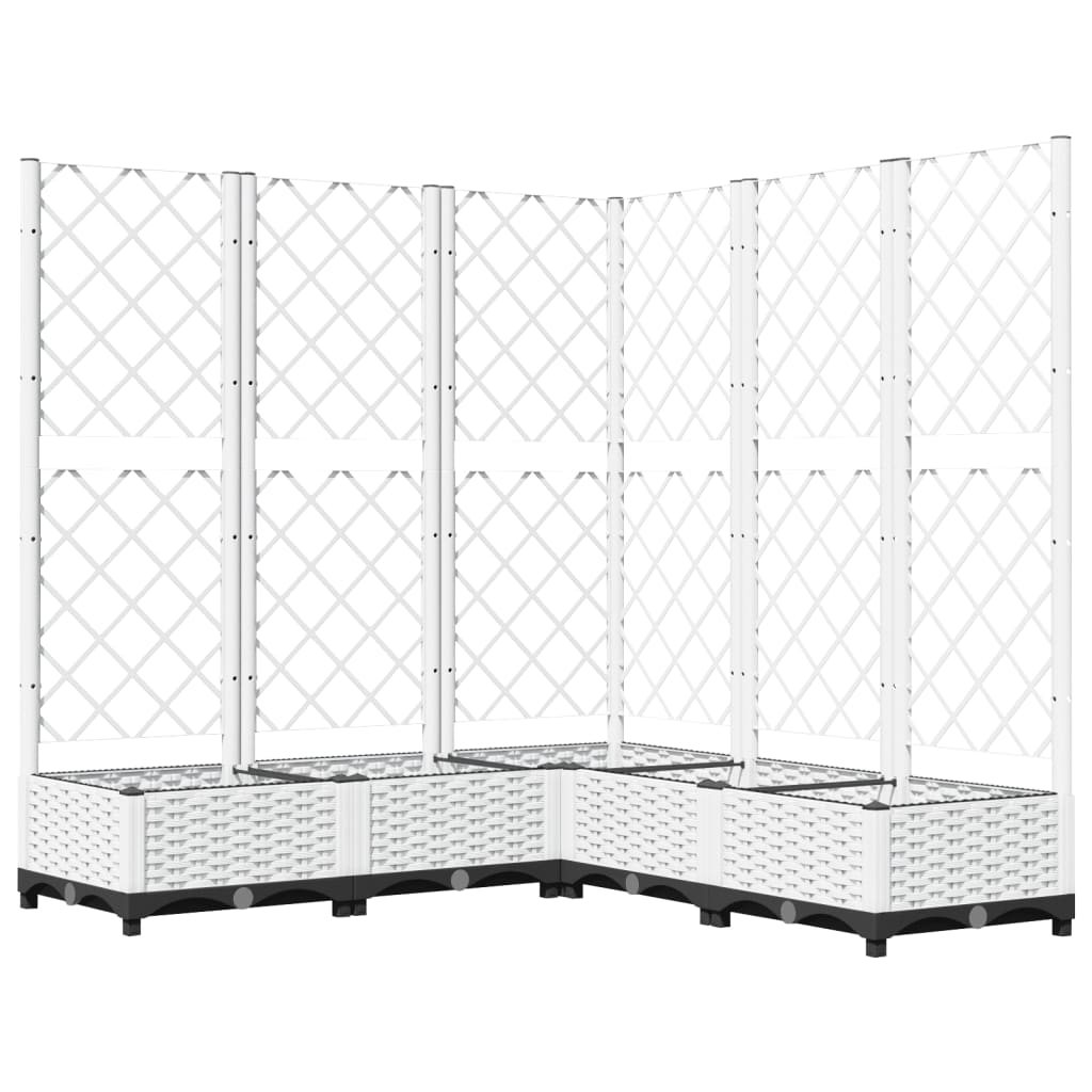 Plantekasse med espalier hvit 120x120x121,5 cm PP
