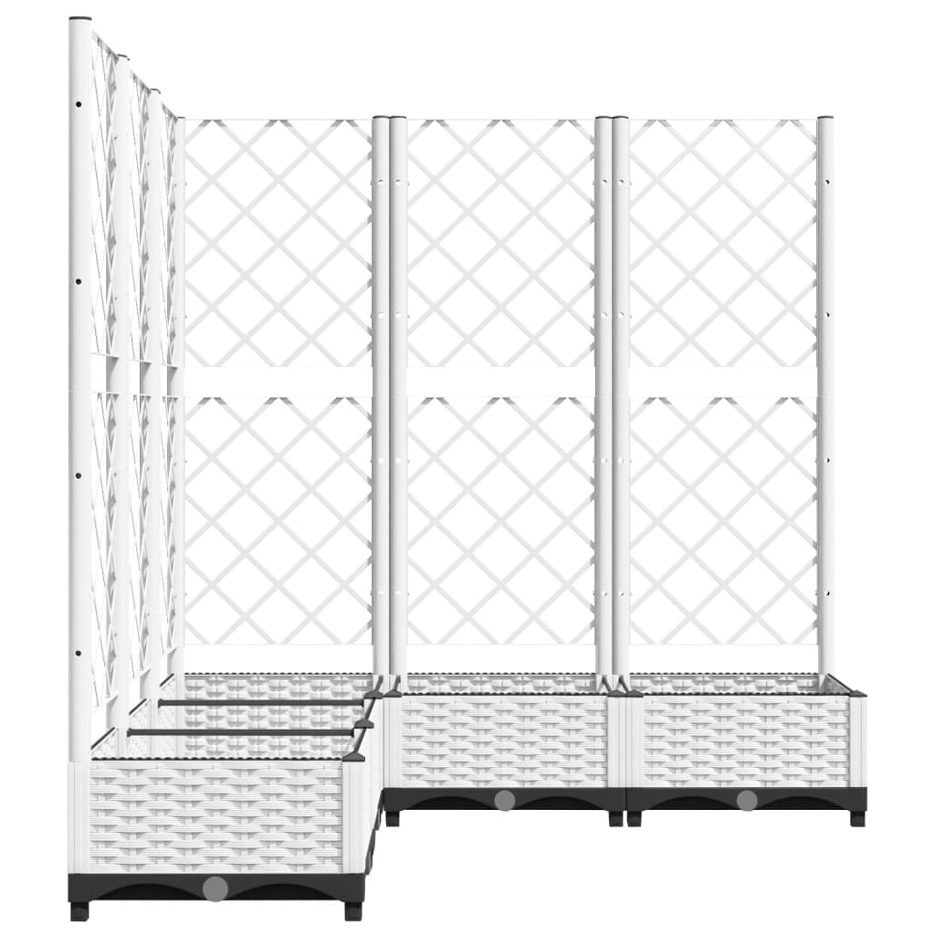 Plantekasse med espalier hvit 120x120x121,5 cm PP
