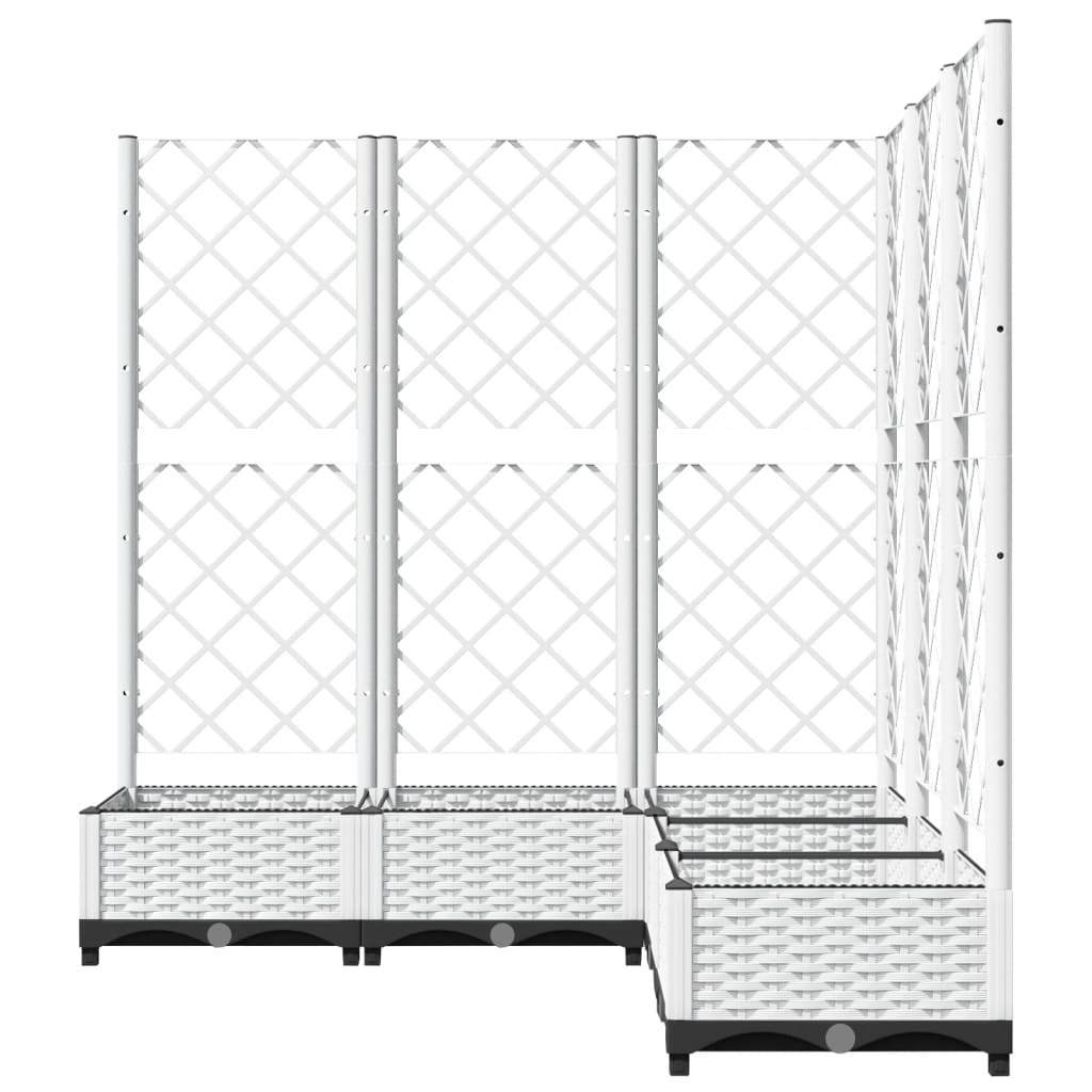 Plantekasse med espalier hvit 120x120x121,5 cm PP