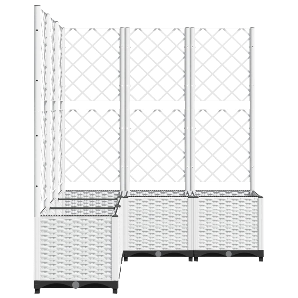 Plantekasse med espalier hvit 120x120x136 cm PP