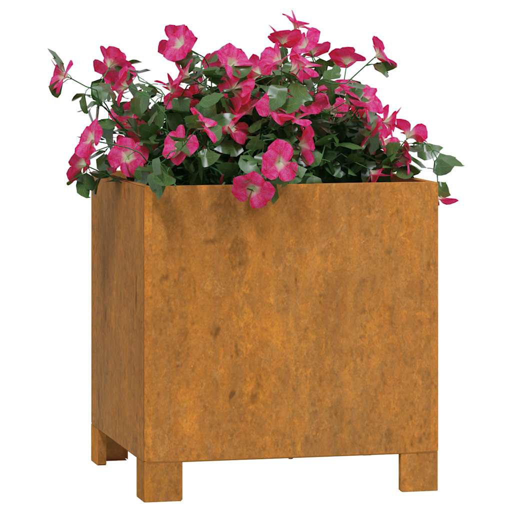 Plantekasser med ben rust 30x30x30 cm cortenstål