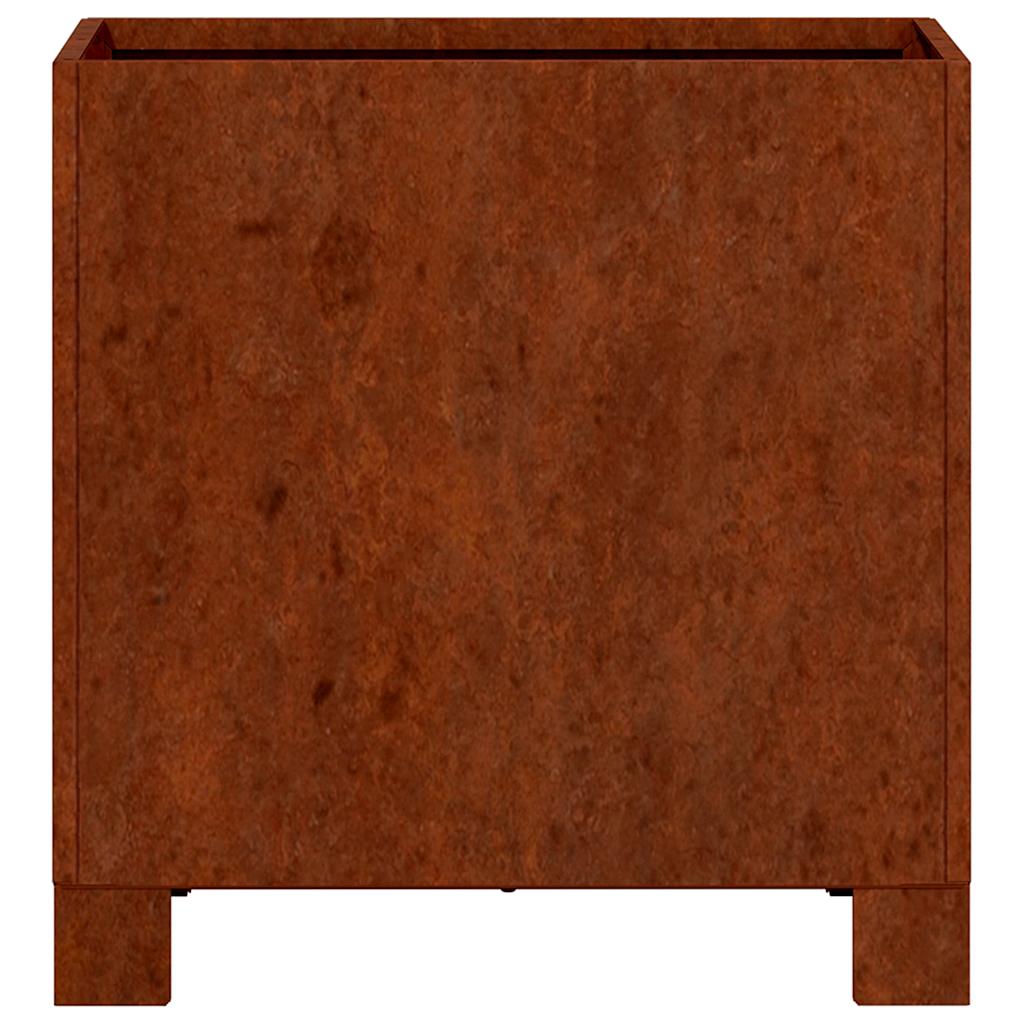 Plantekasser med ben 2 stk rust 30x30x30 cm cortenstål