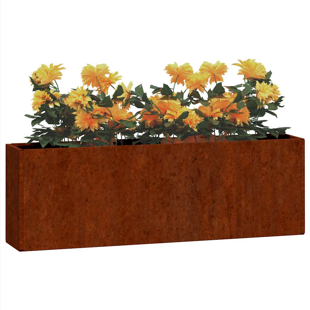 Vegghengte plantekasser 2 stk rust 53x10x17 cm cortenstål