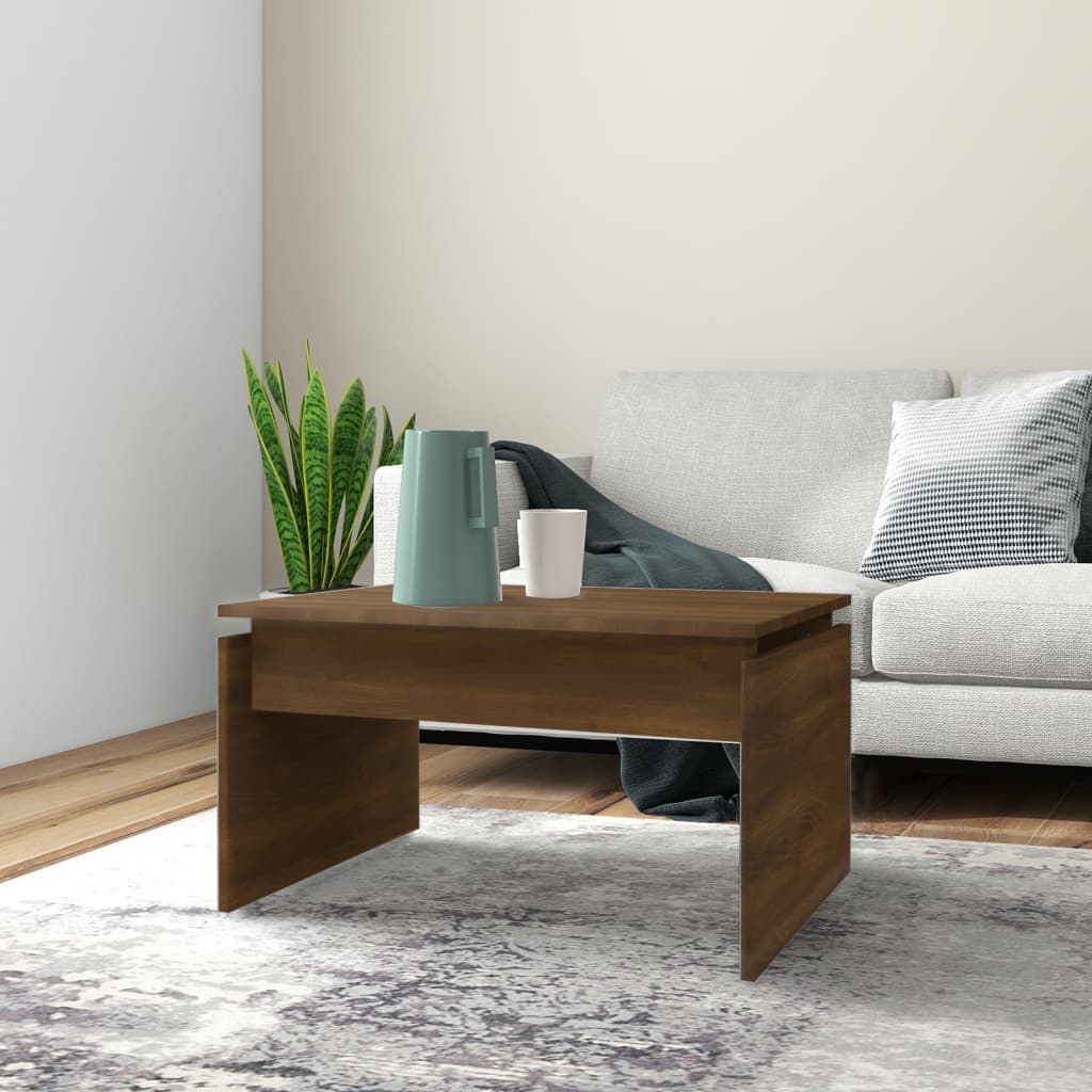 Salongbord brun eik 68x50x38 cm konstruert tre