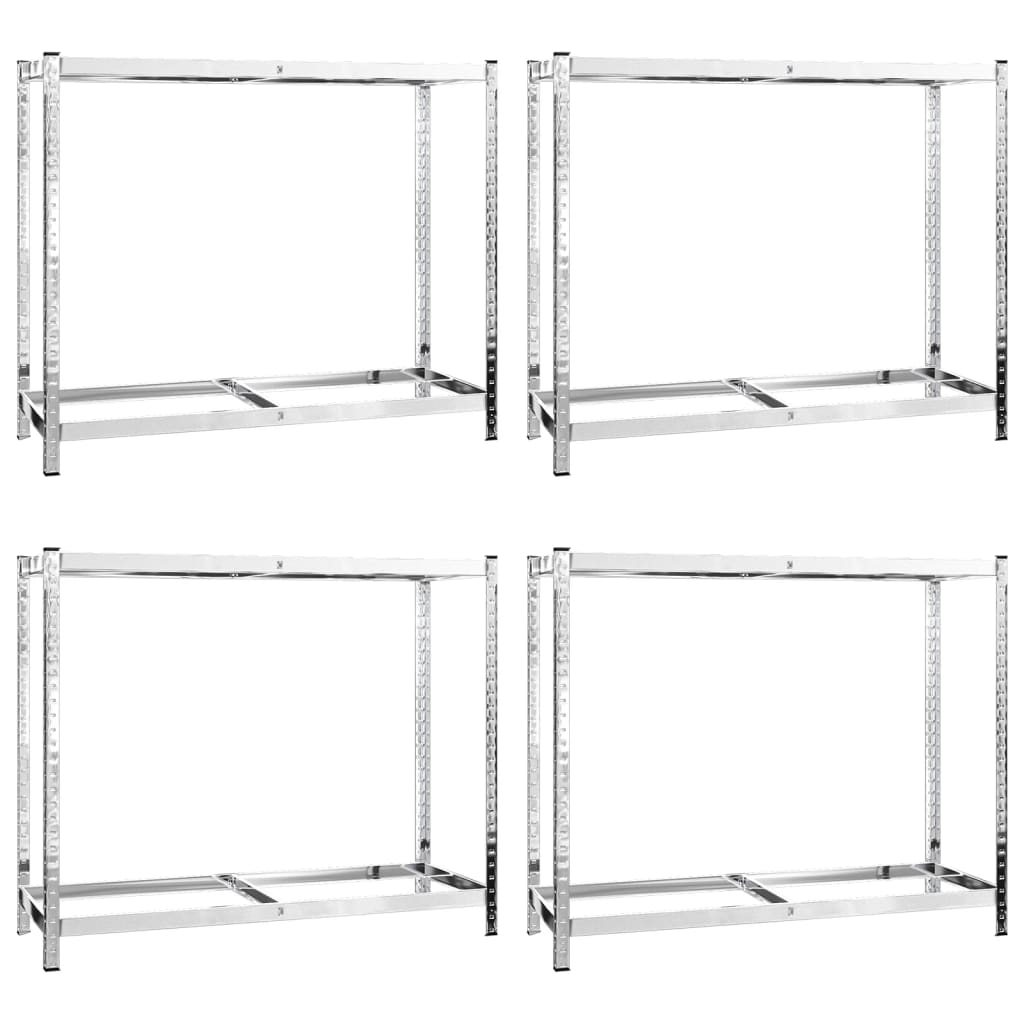 Dekkstativer 2 lag 4 stk sølv 110x40x110 cm stål