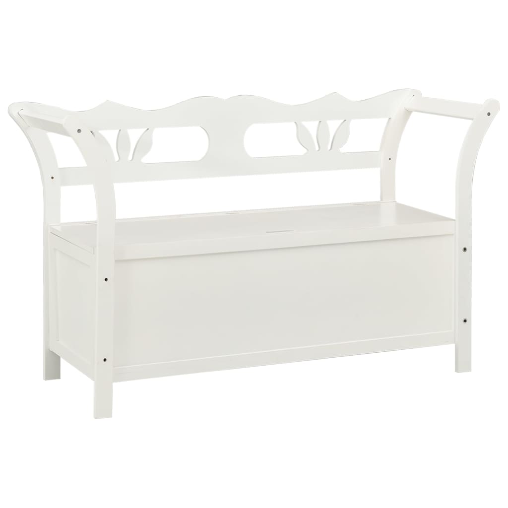 Benk hvit 107x45x75,5 cm heltre gran