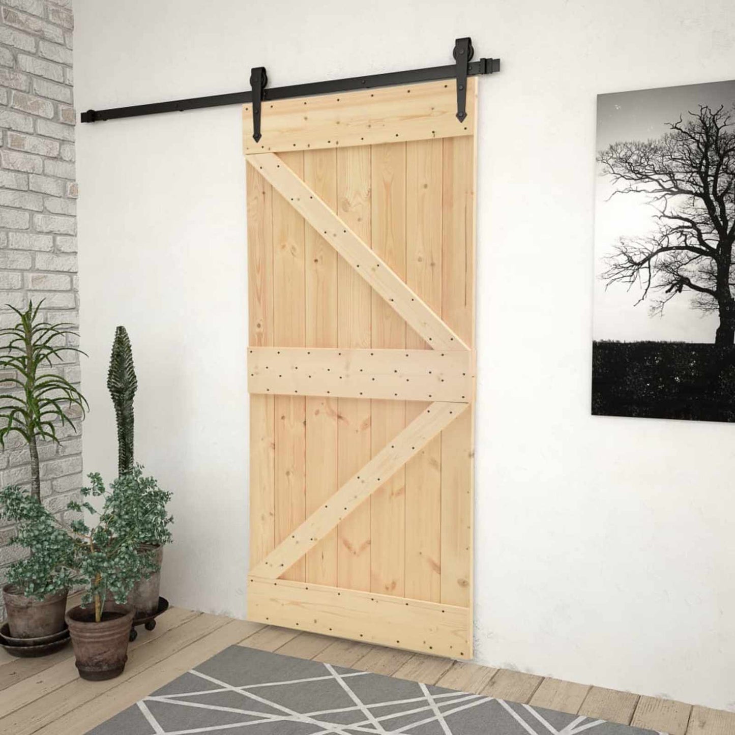 Dør NARVIK Naturlig 80 x 210 cm Massiv Furu Tre