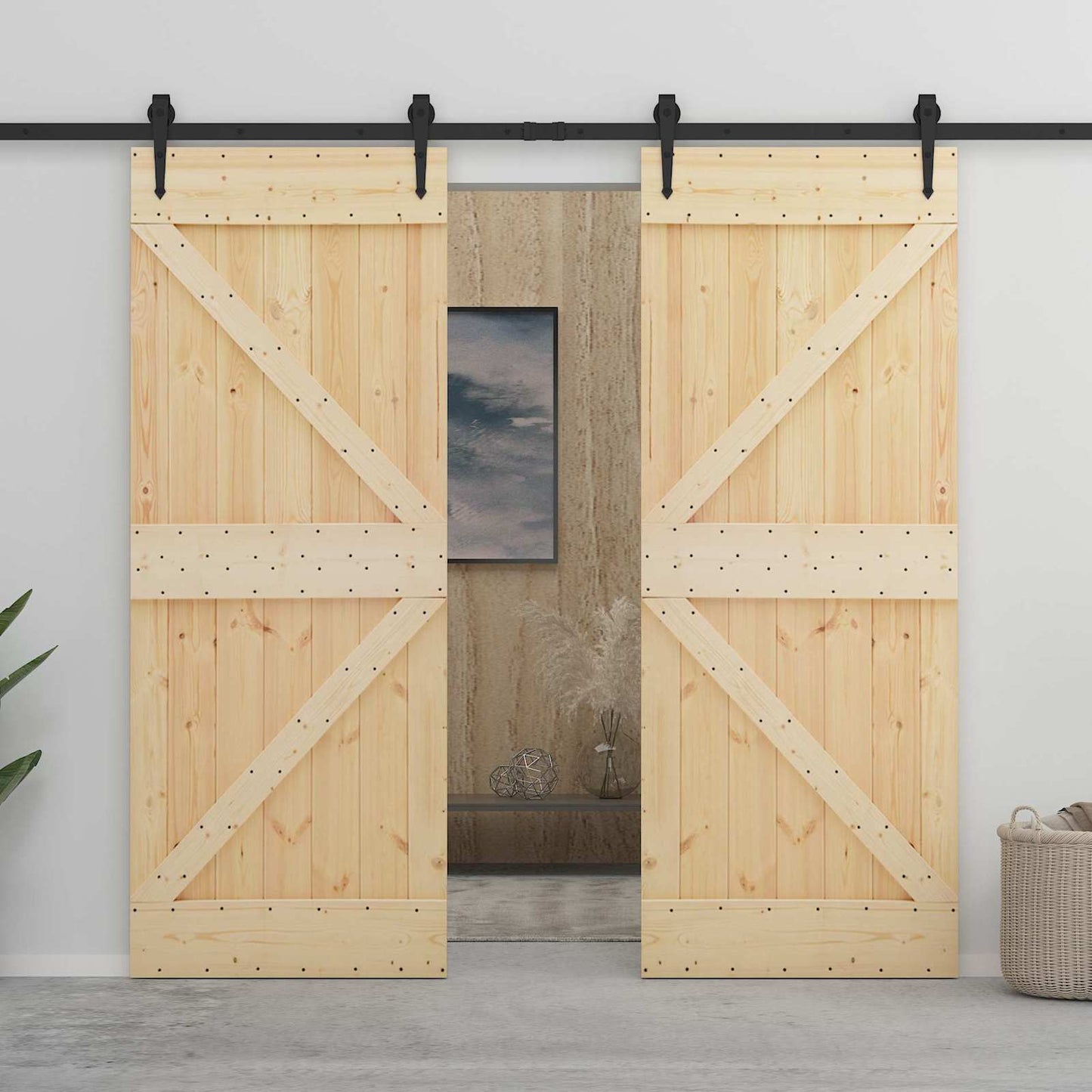 Dør NARVIK 100 x 210 cm Massiv Furu Tre (Ubehandlet) Naturlig