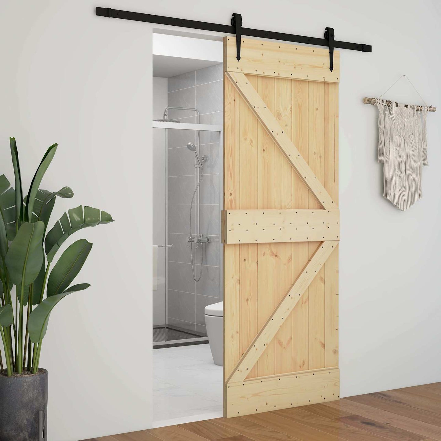 Dør NARVIK 100 x 210 cm Massiv Furu Tre (Ubehandlet) Naturlig