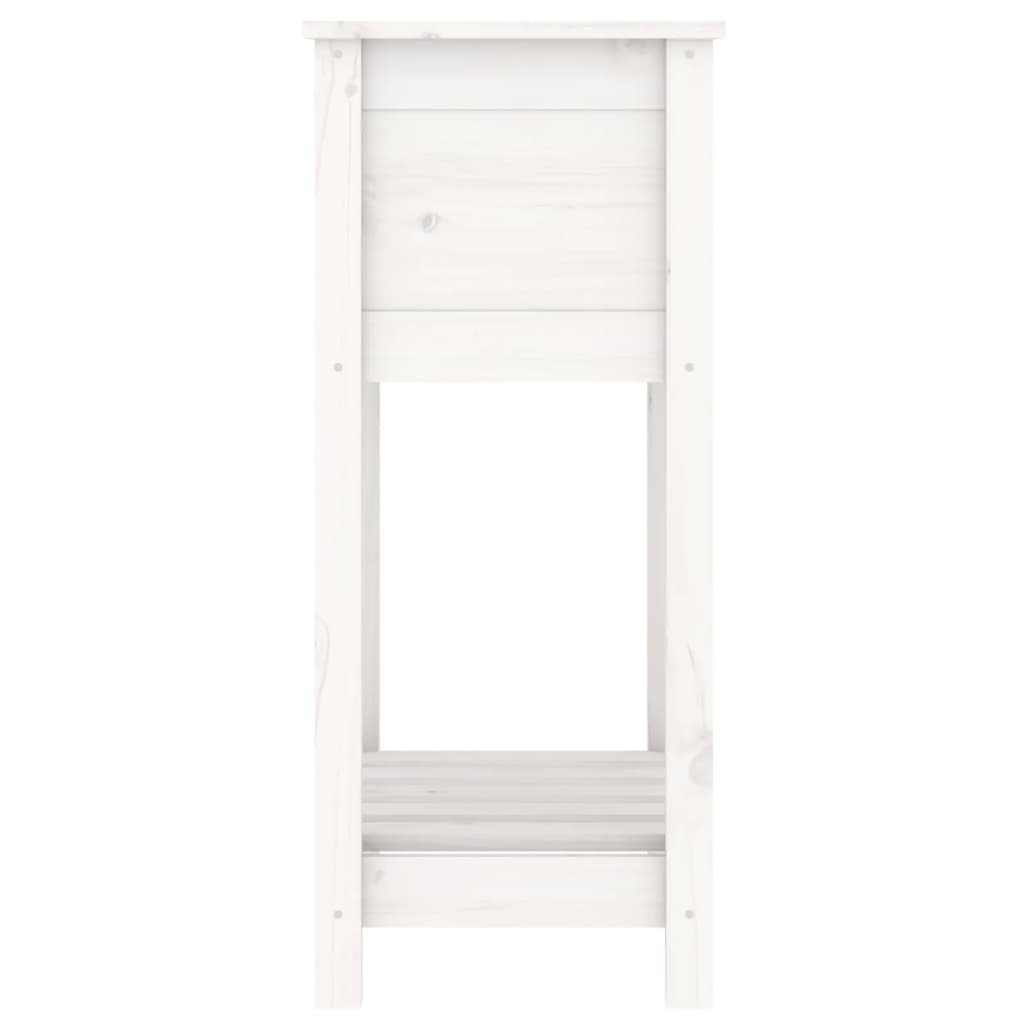 Plantekasse med hylle hvid 54x34,5x81 cm heltre furu