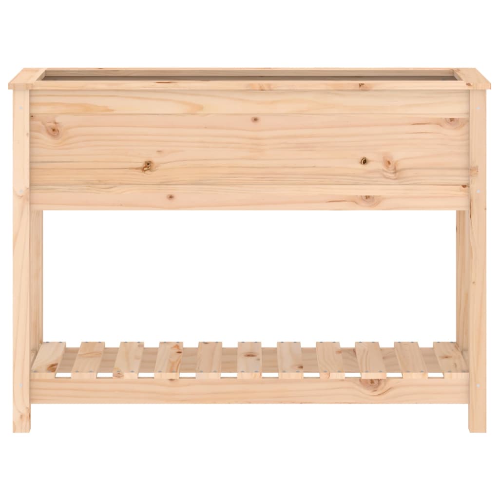 Plantekasse med hylle 111,5x34,5x81 cm heltre furu