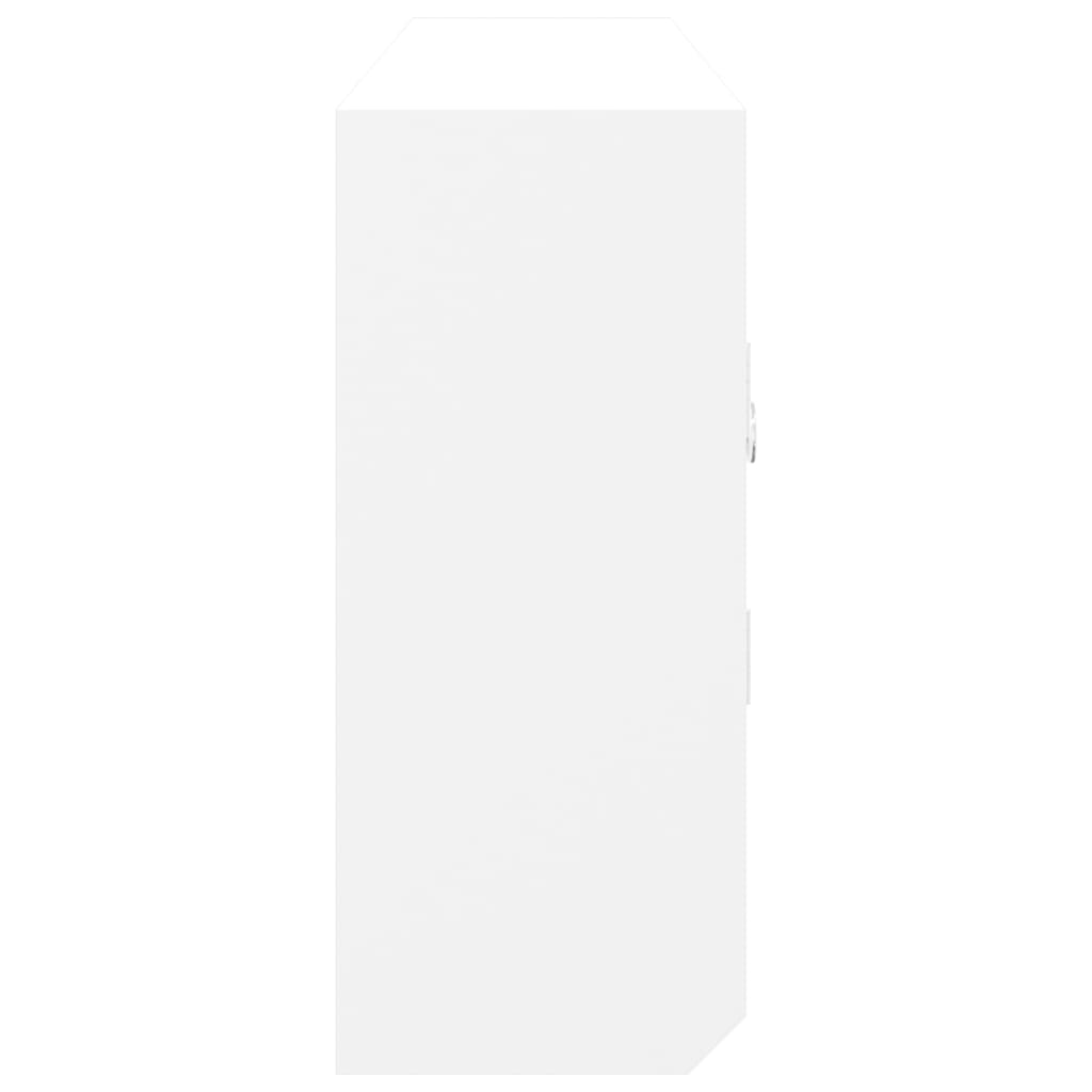 Nøkkelskap hvit 40x8,5x20 cm konstruert tre og stål