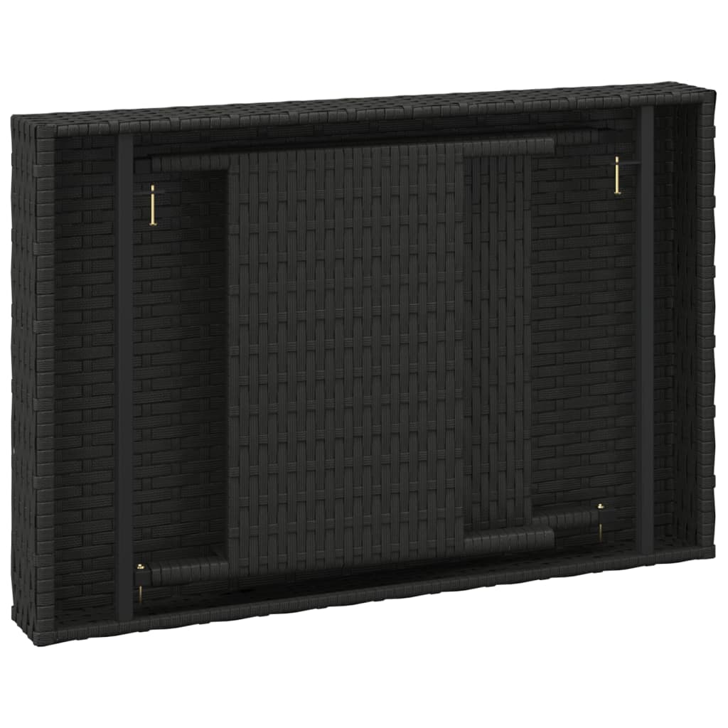 Sammenleggbart sidebord svart 60x40x38 cm polyrotting