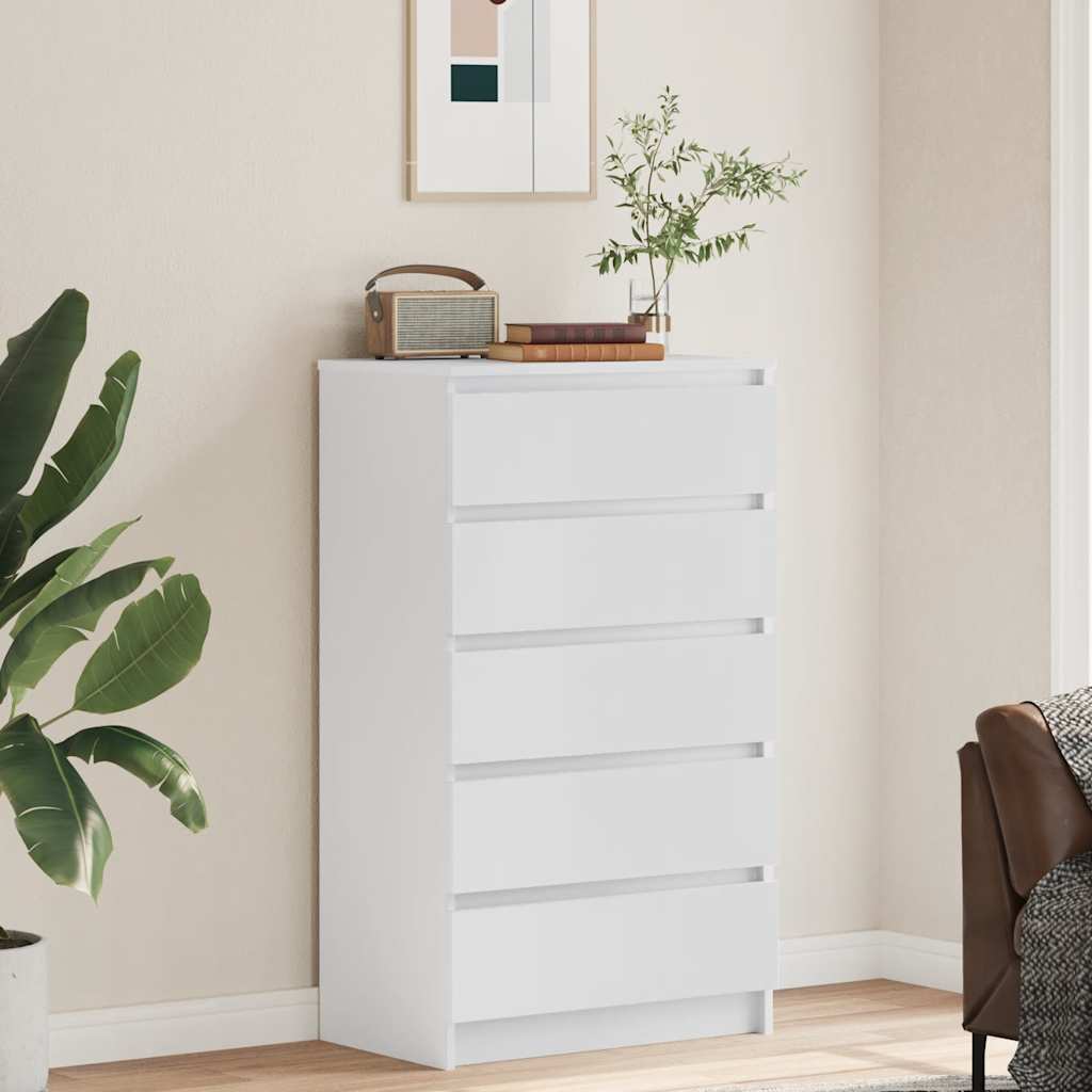 Kommode hvit 60x36x103 cm konstruert tre vidaXL