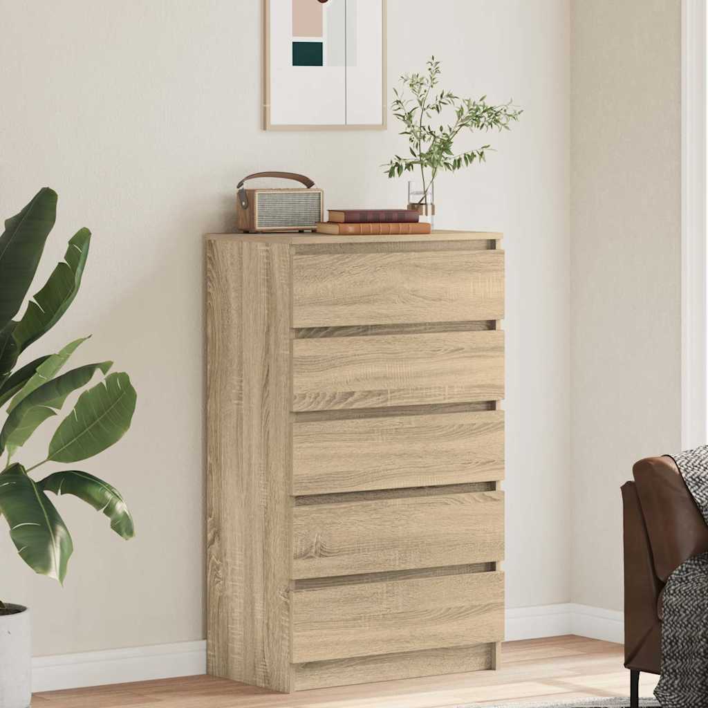 Kommode sonoma eik 60x36x103 cm konstruert tre vidaXL